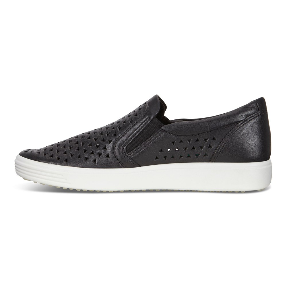 ECCO Womens Slip-On Black - Soft 7 Sneakers - GIE-704956